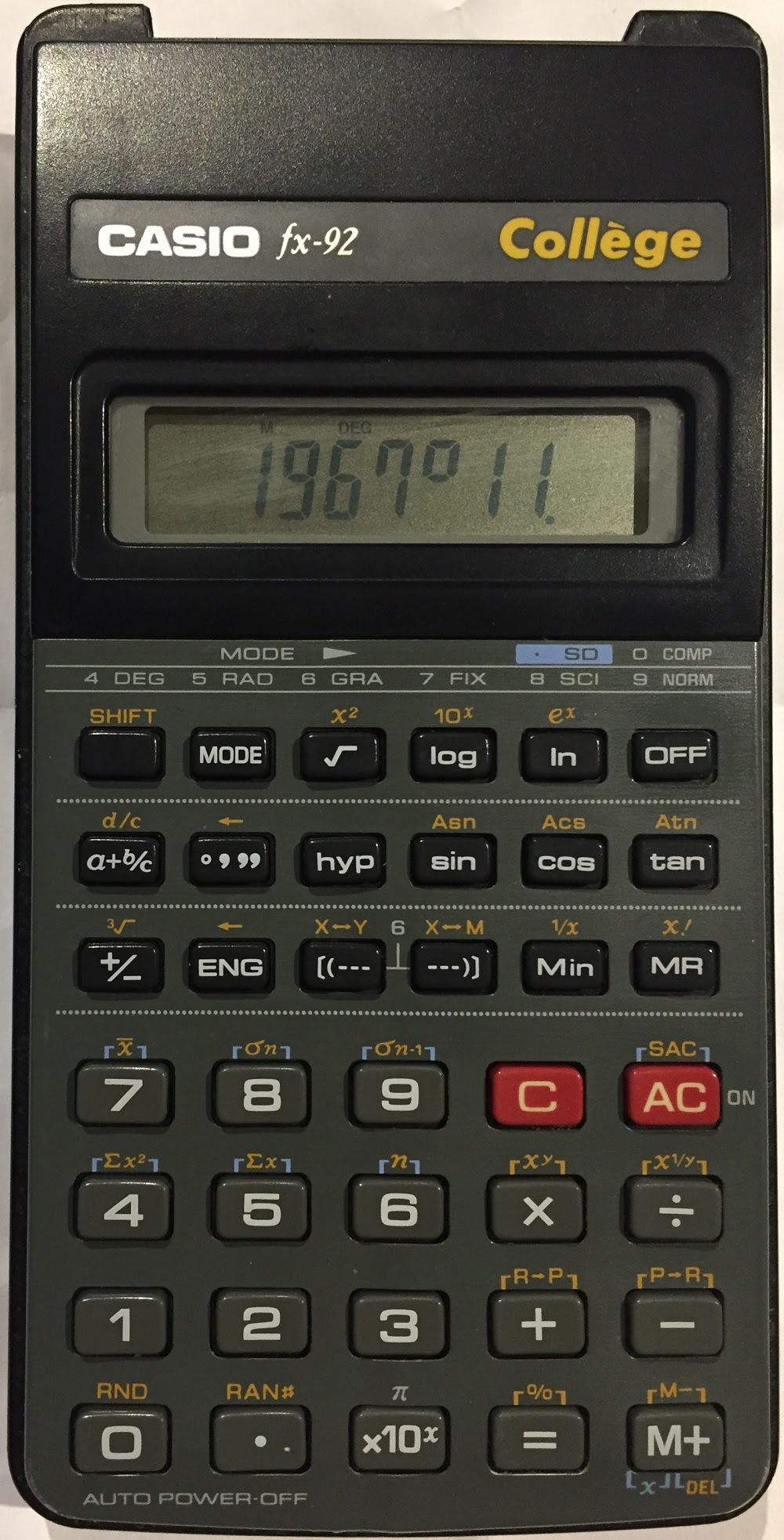 CASIO fx-92 College - Casio Pocket computers & Calculators collector