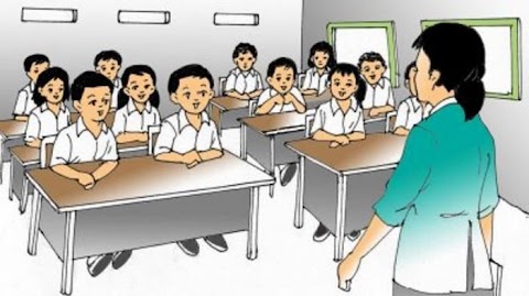 gambar belajar di kelas kartun