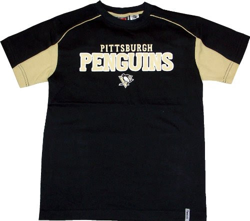 Pittsburgh Penguins Reebok Boys Black Gold Power Play T-shirt - XL (18/20)