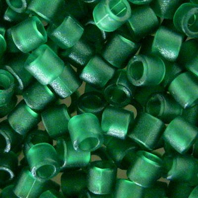 dbl0746 Delicas - 8/0 Japanese Cylinders - Matte Transparent Green (10 grams)