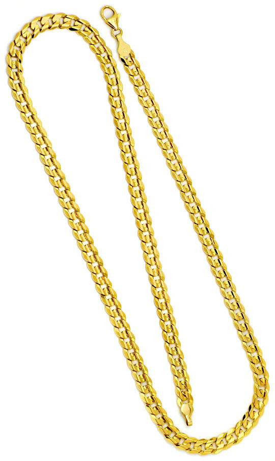 Original-Foto 3, DESIGNER FLACHPANZER GOLD-KETTE KONKAVER SCHLIFF MASSIV