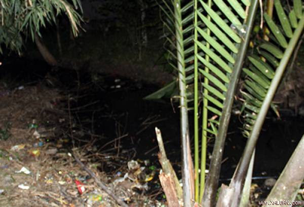  Mương nước, nơi Đạt sát hại thầy giáo tiểu học rồi tự sát. Ảnh: C.A