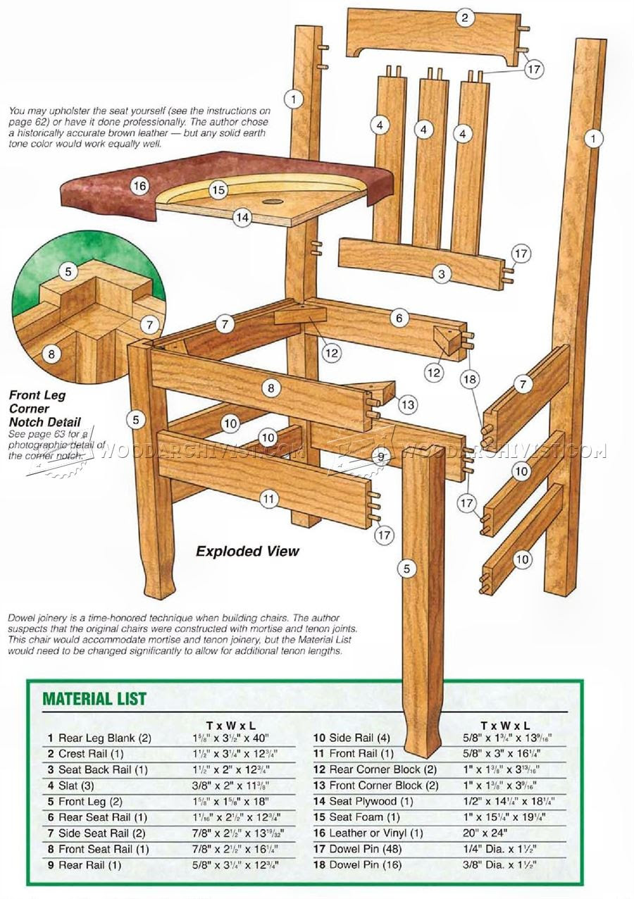 Dining Room Chair Plans • WoodArchivist