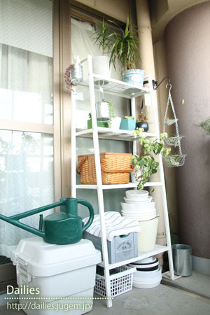 ベランダにikeaシェルフ Dailies