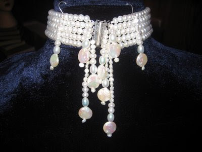 Bridal on Pearl Bridal Choker Necklace And Earring Set