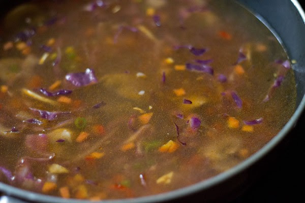 add water to mix veg soup