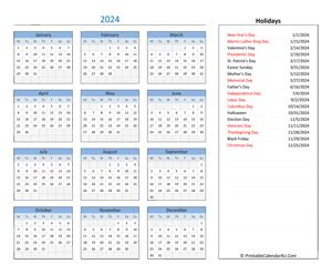  printable yearly calendar 2024