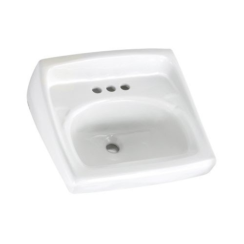 American Standard 0355.012.020 Lucerne Wall-Mount Lavatory Sink with 4-Inch Faucet Holes, White