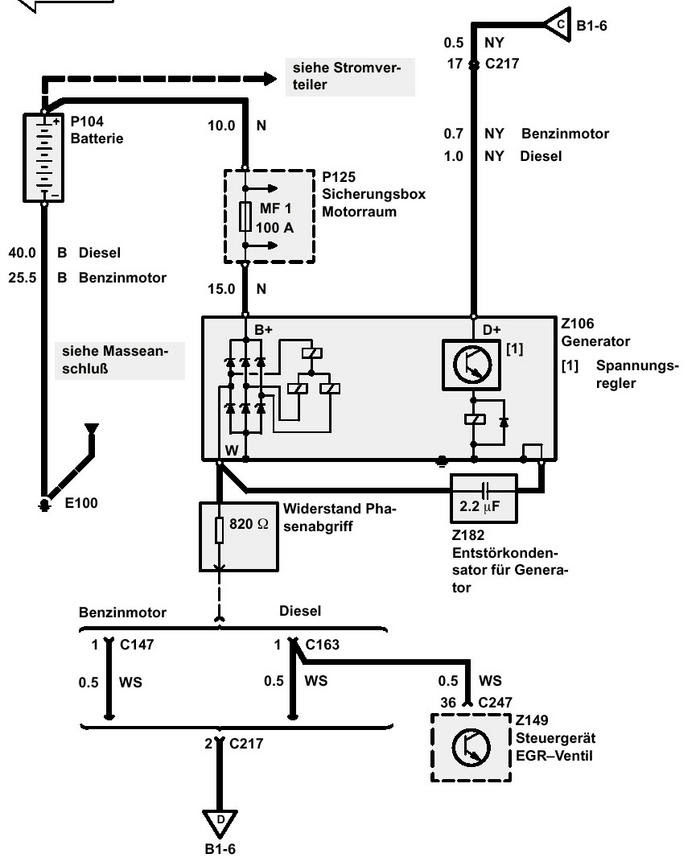 Die Abführungen gehen zum Kombiinstrument.