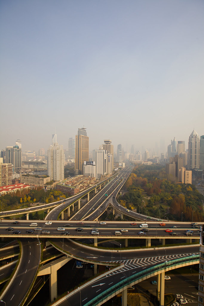 The Shot of Urban Highways Intersection of Yanan