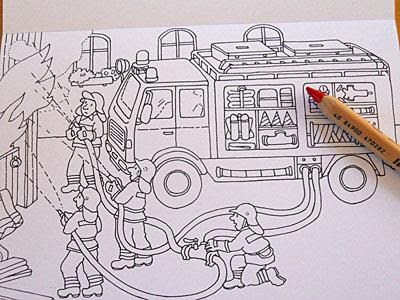 ぬりえ 消防車 おもちゃのmiyoshi Ya