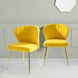 Yellow Velvet Dining Chair