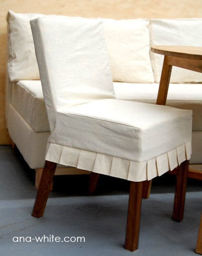 Ana White | Build a Drop Cloth Parson Chair Slipcovers | Free and ...