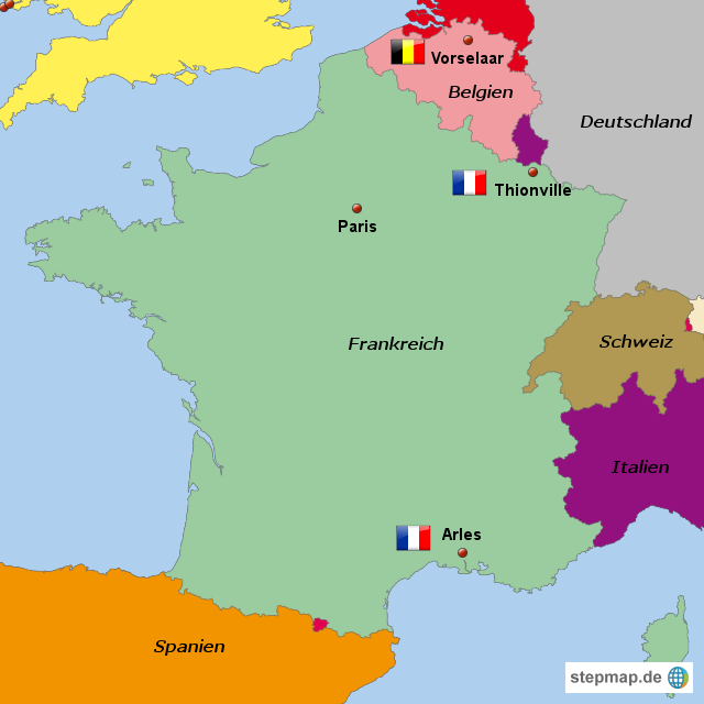 Wörterwelten - Belgien und Frankreich von kvri - Landkarte ...