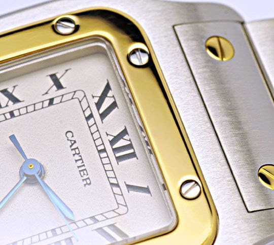 Originalfoto CARTIER SANTOS GALBEE HERRENUHR STAHLGOLD TOPUHR NEUZ.!
