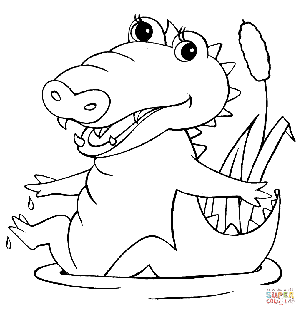 Clicca su disegni da colorare di Cucciolo di coccodrillo