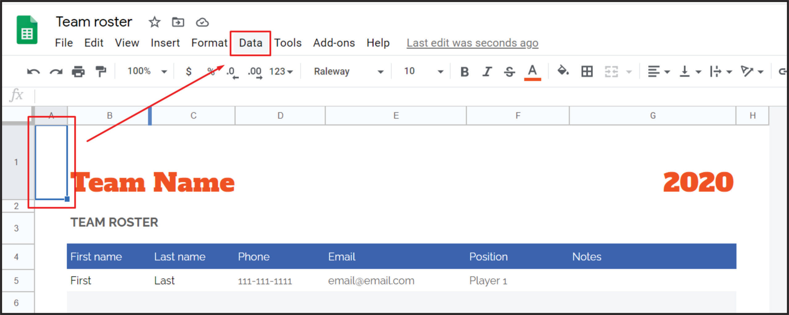 How to Name Columns in Google Sheets