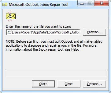 Inbox Repair Tool - scanpst.exe