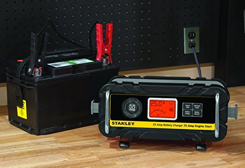 Stanley BC25BS 25 Amp High Frequency Bench Battery Charger with 75 Amp 