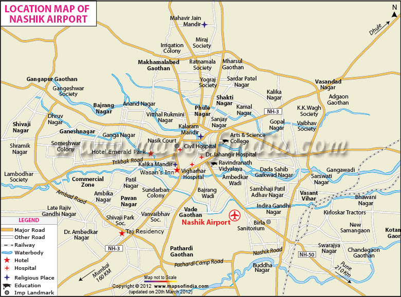 Domestic airport in india map