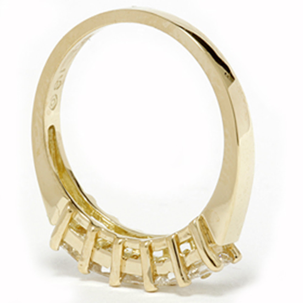 1ct Princess Cut Diamond Anniversary 14K Yellow Gold Ring Womens