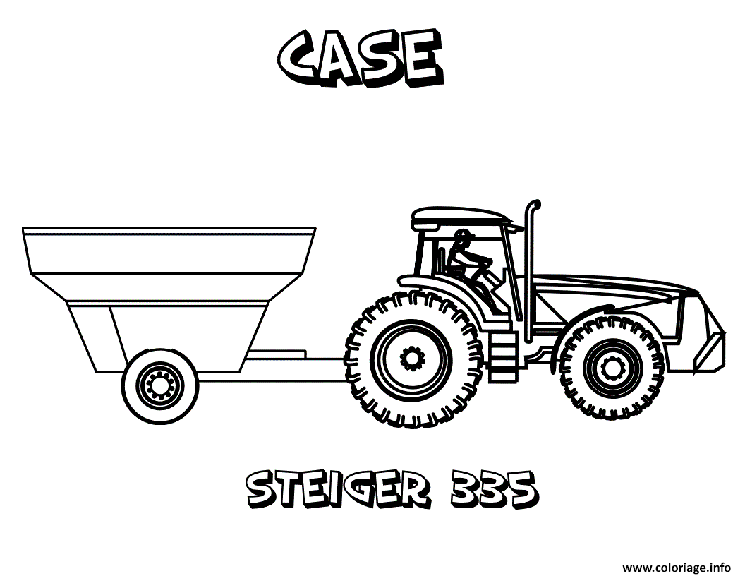 Coloriage tracteur 68 tracteur 68 · Coloriage tracteur avec remorque