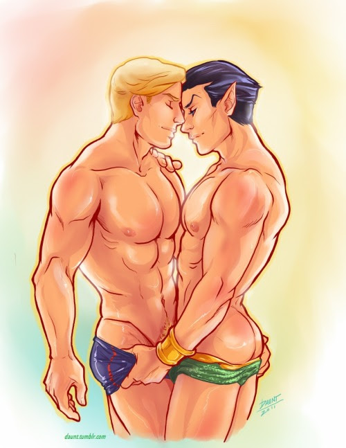 Namor & Steve Rogers (Marvel Comics) Namor/Steve slash
This is Namor and Steve, being bros.  Helping each other with their speedos.  :|  No big deal.  They’re just being bros. 
You know.  Dude bros.
This is dedicated to FORNAX who plays an amazing Namor to my Steve over at our little Marvel RP and to OFTWHAT who got me into this pairing to begin with.  8D  I LOVE YOU GUYS!
uh this doesn’t really qualify as ‘adult’ to me since it’s only suggestive semi-nakedness, hope it’s ok I just posted it here.  :)