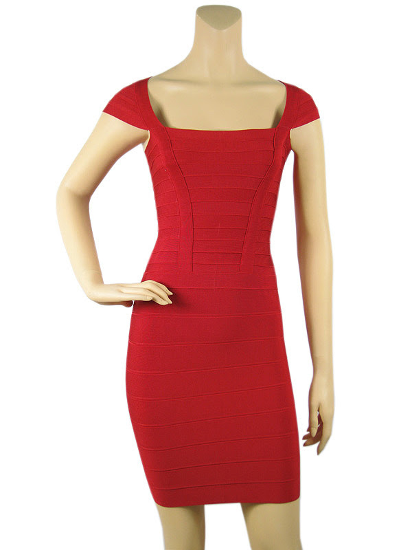-Women-s-cap-sleeve-red-Bandage-Dress-Celebrity-Cocktail-Party-dress ...