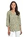 Jones New York Women's Open Key Hole Tunic, Safari Green/Multi, Large  : image