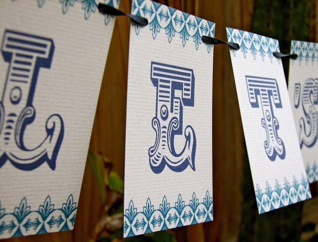 Let's 
Celebrate Navy and Blue Paper Garland Party Banner great decor for any 
event