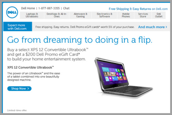 Dell Gif centric email campaign
