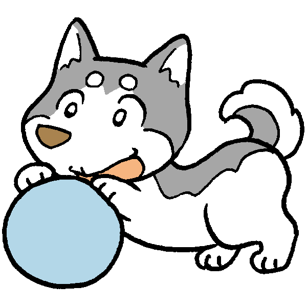 犬とボールのイラスト かわいいフリー素材が無料のイラストレイン