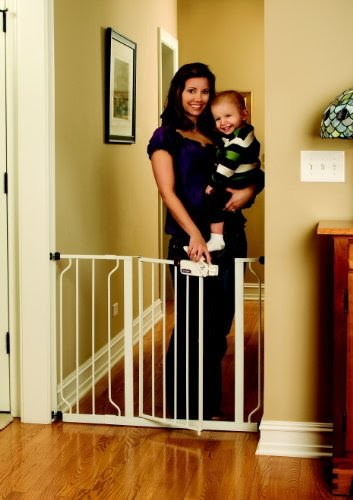 Regalo Easy Step Walk Thru Gate, White, Pressure Mount