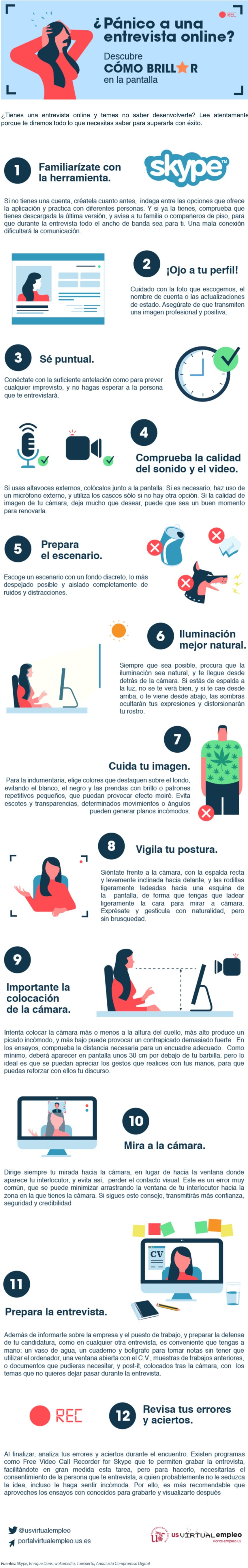 Consejos para las entrevistas de trabajo online