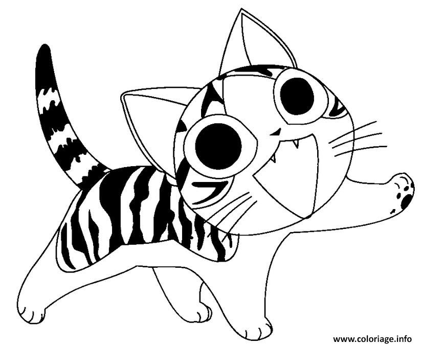 Coloriage Chat Chi Etonne Jecolorie Com