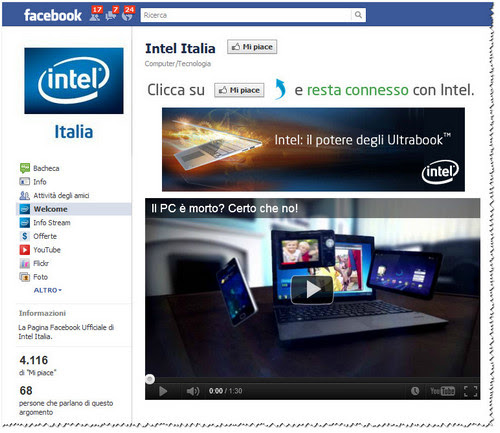 Intel Italia Facebook