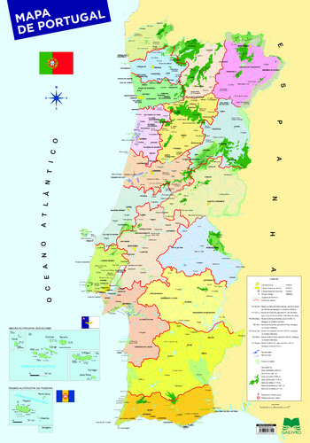 mapa de portugal vilas Leyaonline   Mapa De Portugal (70 X 100)   AUTORES, VÁRIOS