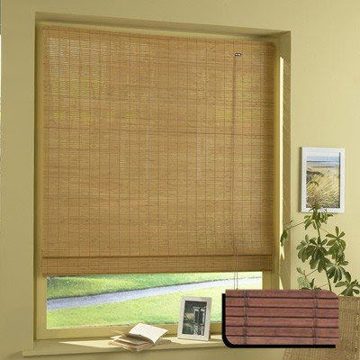 MADECO - Store Bateau Bois Tissé Acajou - Dimensions : Largeur : 45 Centimètres - Hauteur : 180 Centimètres