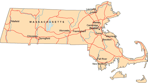 map of massachusetts. massachusetts map