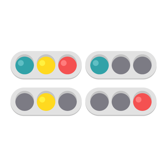 車両用信号機の点灯パターン 4種の無料ベクターイラスト素材 Picaboo ピカブー 無料ベクターイラスト素材