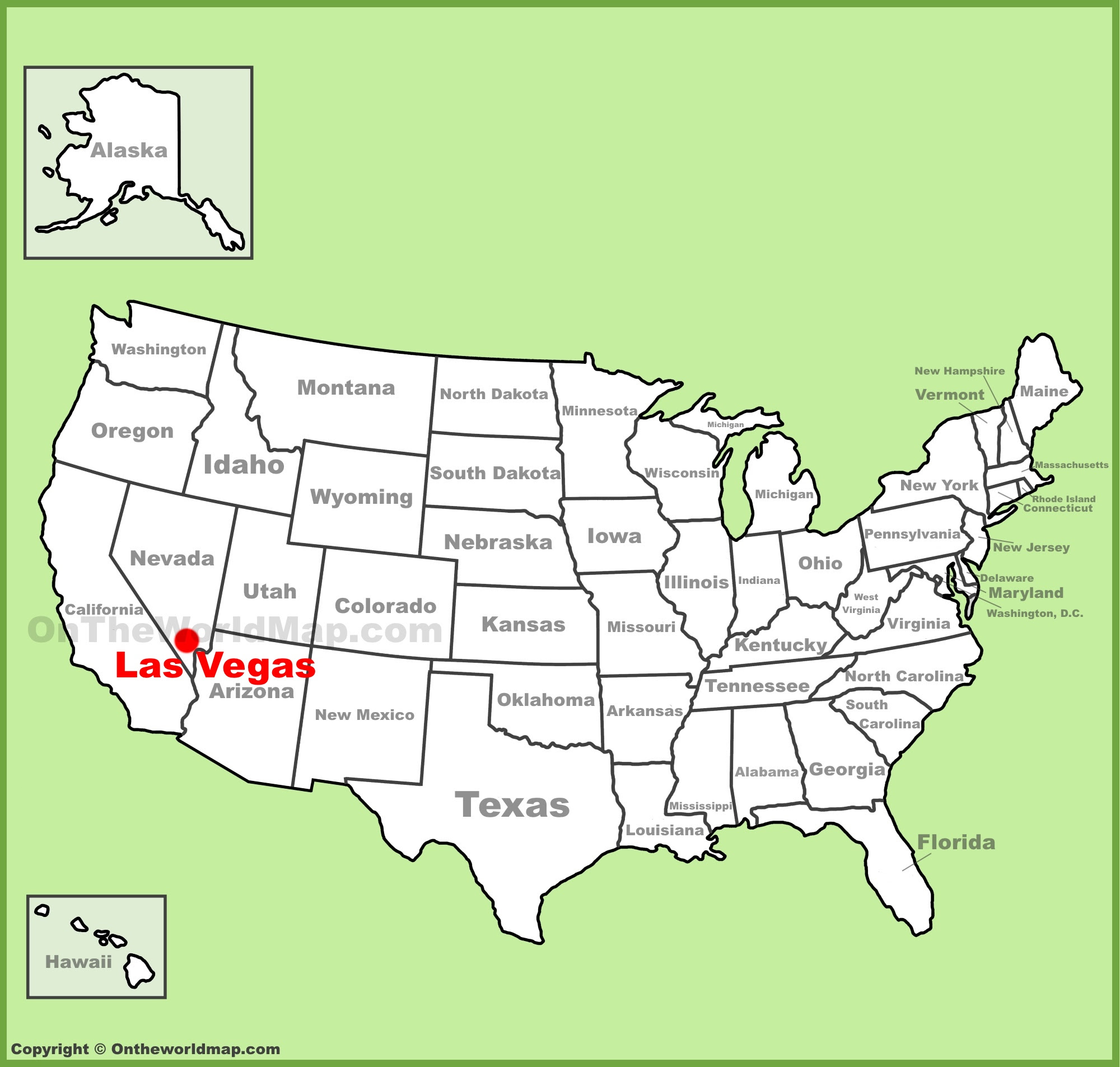 Las Vegas On Map Of Usa Las Vegas location on the U.S. Map