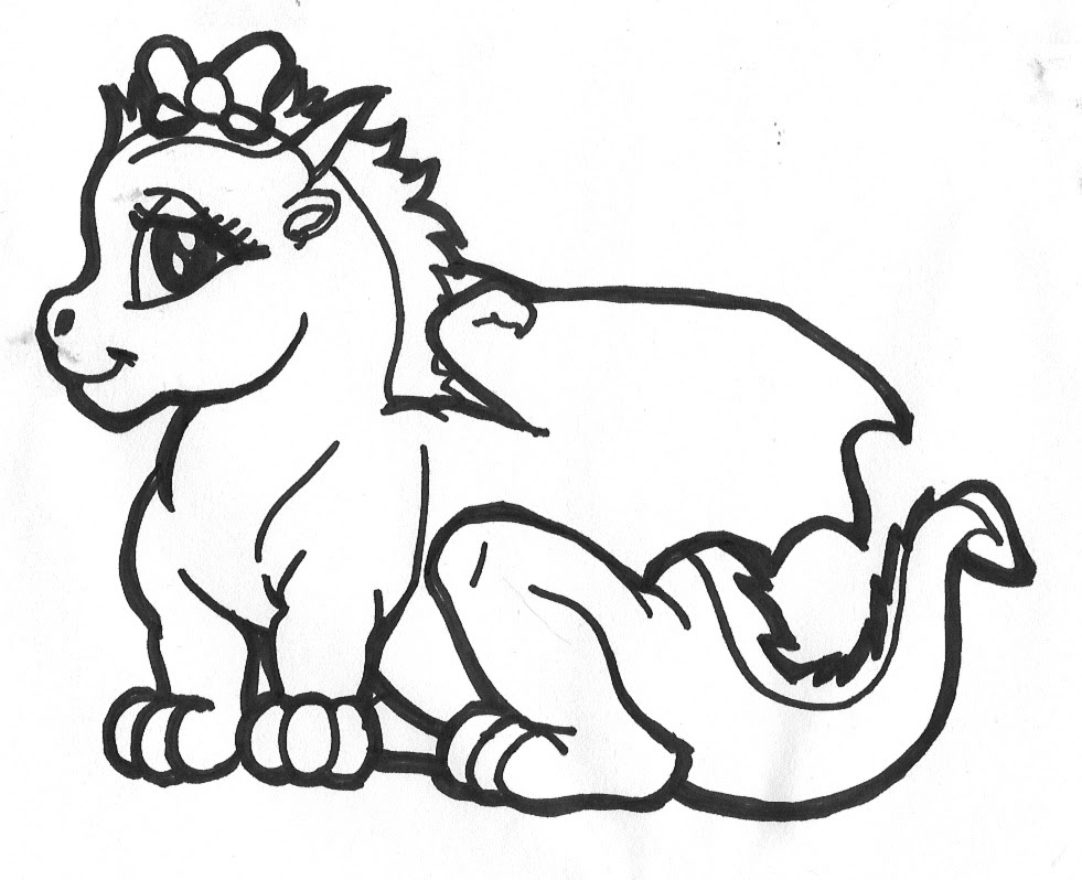 Baby dragon coloring pages to download and print for free