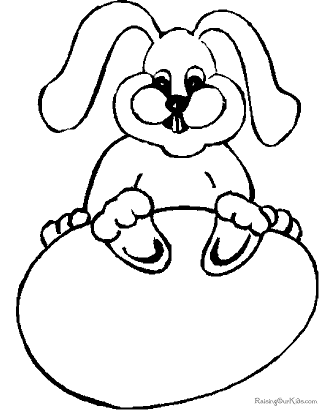 Download Easter Egg and Bunny Coloring Page for Preschool