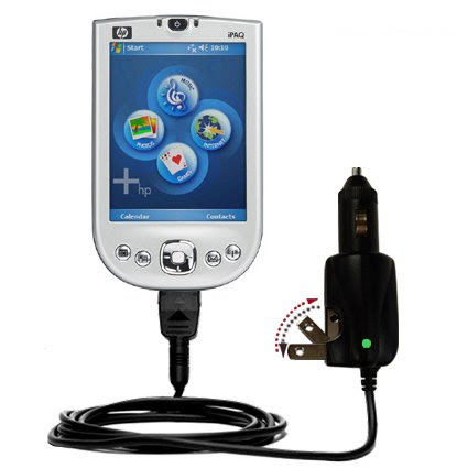 Car and Home 2 in 1 Combo Charger for the HP iPAQ rx1955 / rx 1955 - uses Gomadic TipExchange Technology