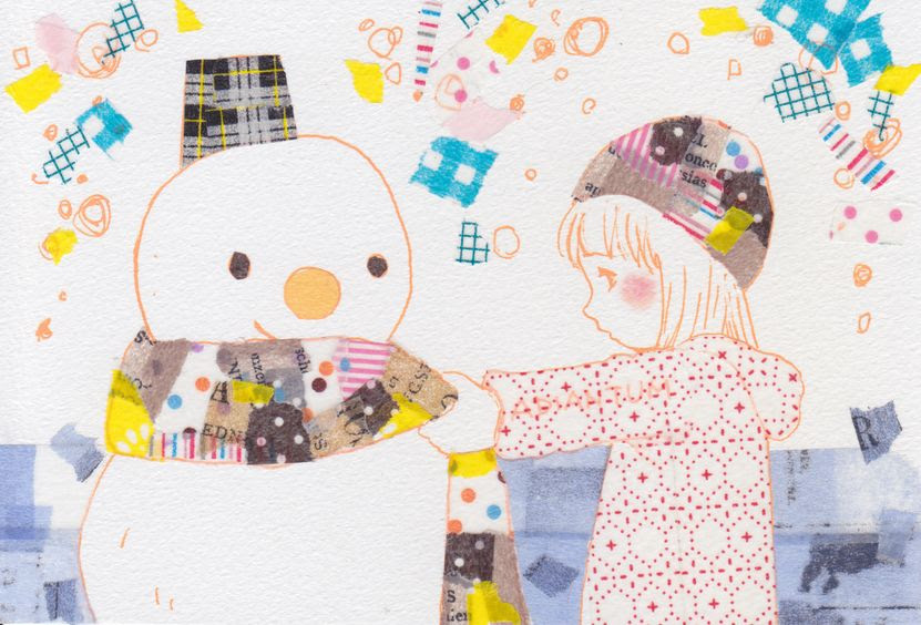 マスキングテープのはがき絵 アトリエ あぢあんたむ