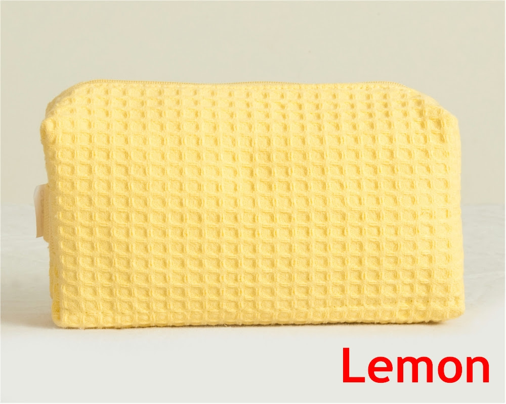 Cotton Waffle Cosmetic Bag Embroidery Blanks CLOSEOUT