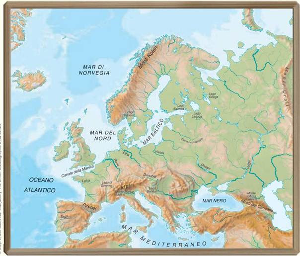 i mari, l'Europa: cartina muta da osservare e completare - laceprof  materiali