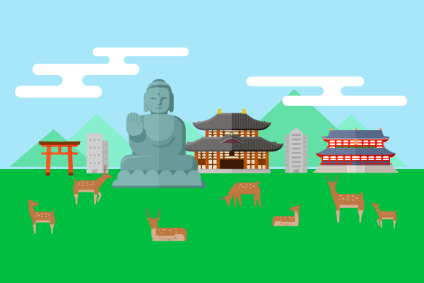 奈良のイメージイラスト 街 建物系イラスト専門サイト Town Illust