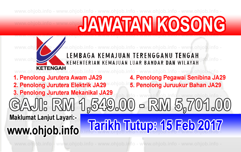 Jawatan Kerja Kosong Lembaga Kemajuan Terengganu Tengah (KETENGAH) logo www.ohjob.info februari 2017