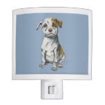 Sitting Pit Bull Puppy Drawing Night Light